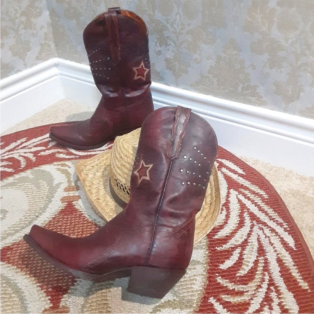 Dan Post Red Leather Cowboy Boots